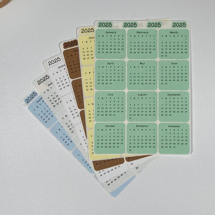 Micro Calendar Stickers for wholesale by Fig Tree Works
