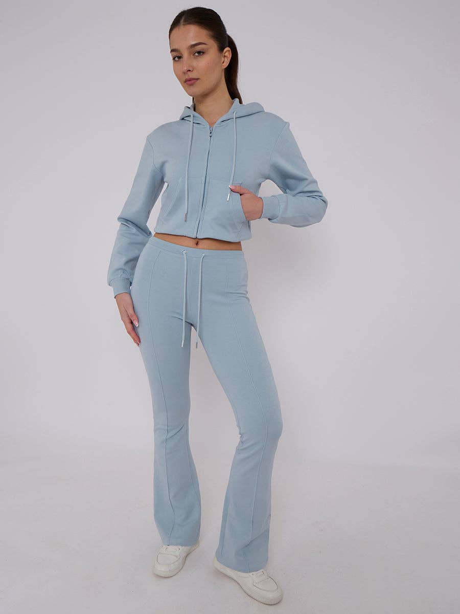 AX Labels - Wholesale Lounge Set - Women's - Interlock Cropped Zip Hoodie and Flared Trouser Set20