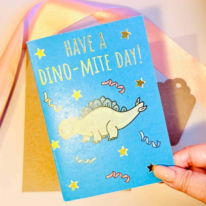 Je bent Dino - Mite - Folie Afwerking | Kinderkaart voor wholesale door Puntastic & Ho
