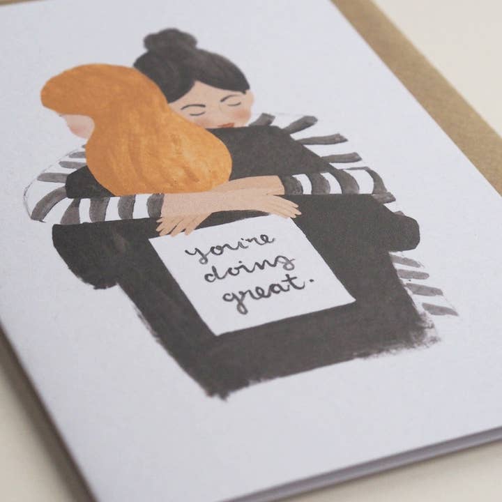 Jade Fisher – wholesale Friendship card – You're Doing Great Friendship Hug Card1