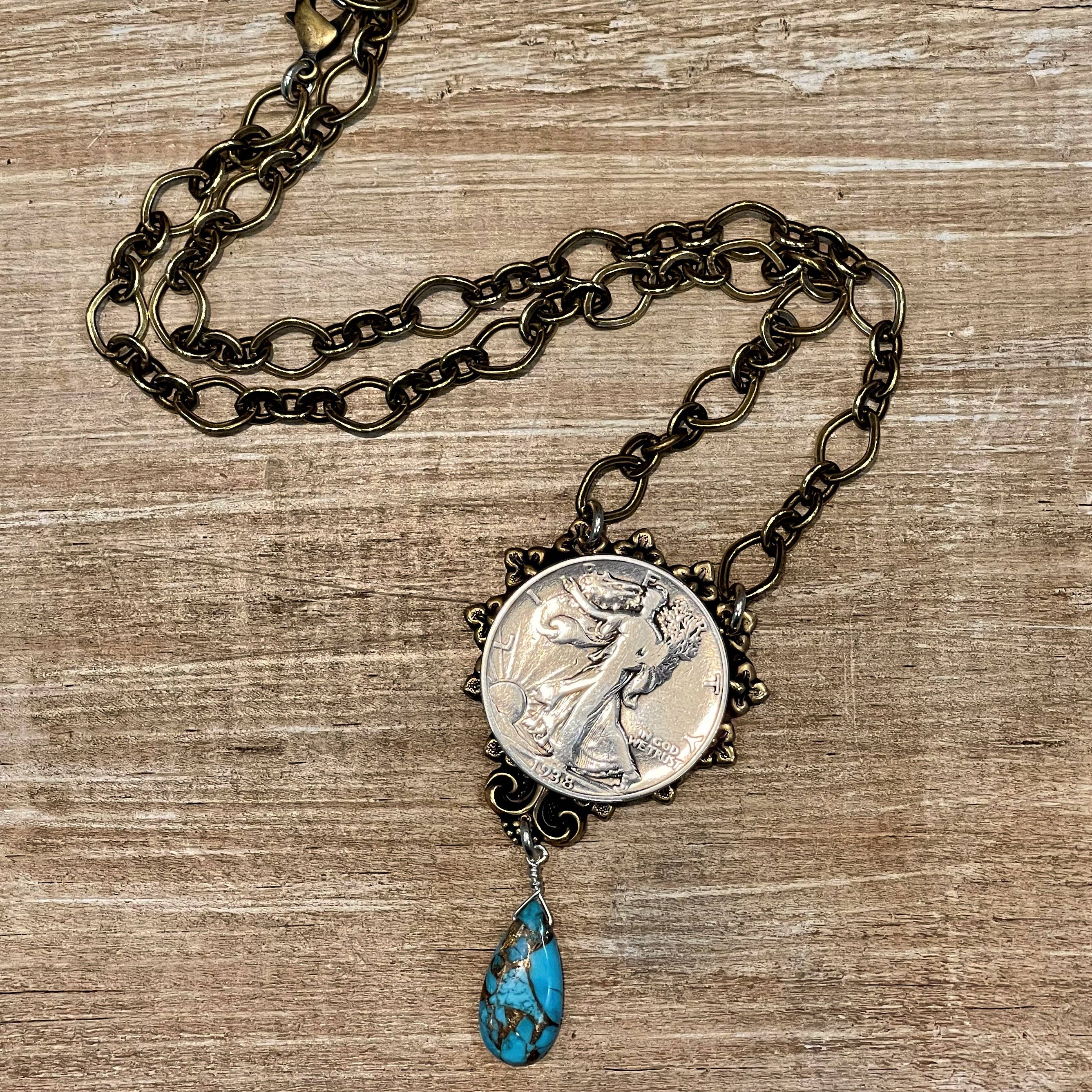 Lorraine Frances Jewelry - Wholesale Pendant/Charm Necklace - Walking Liberty Filigree Necklace2