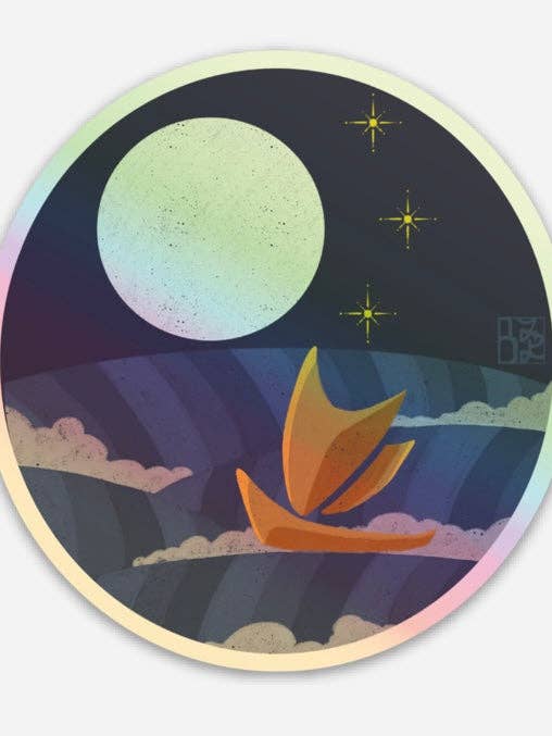 Hokulea Holographic Stickers for wholesale by B. Miyo Art