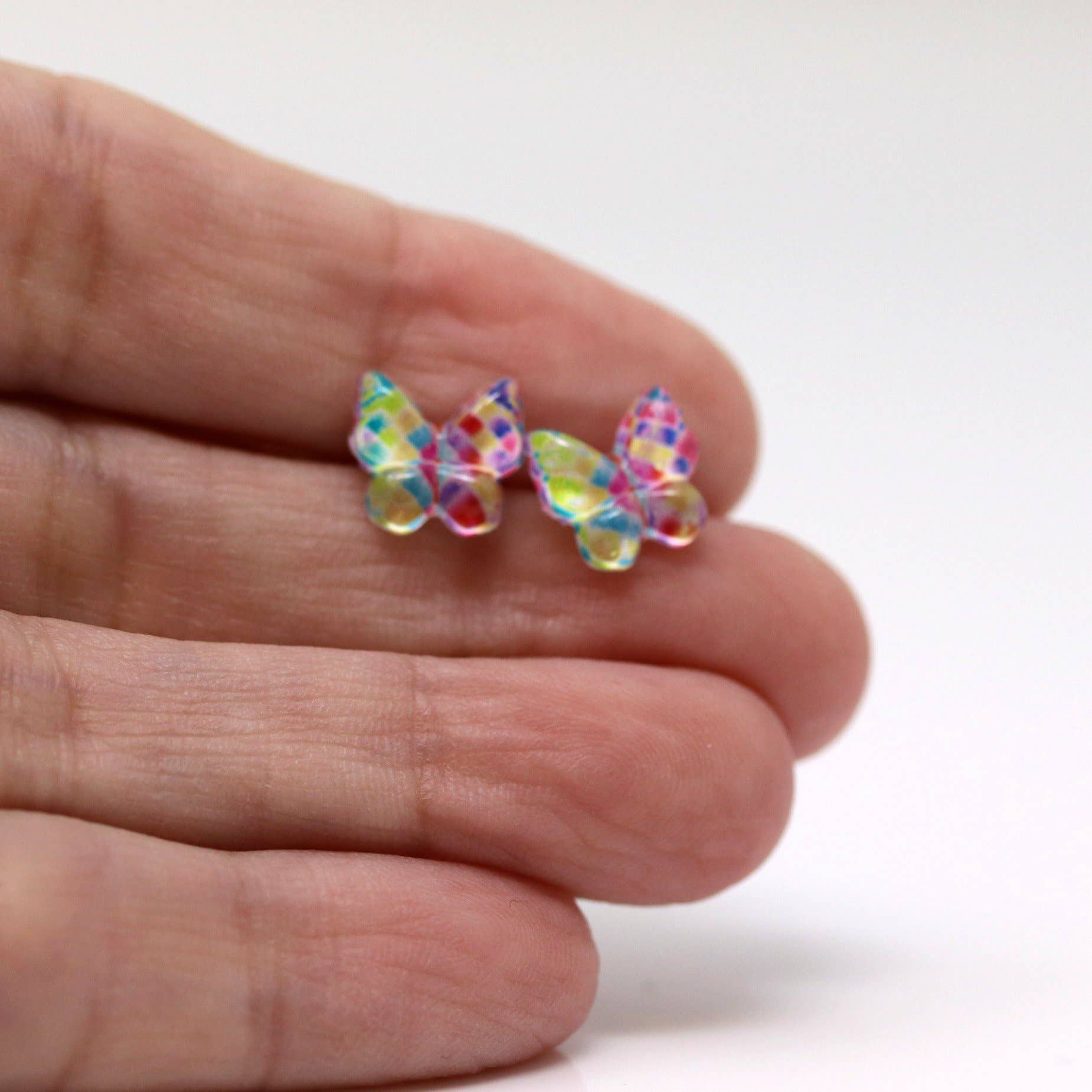 Pretty Smart - Wholesale Stud/Post Earrings - Butterfly Stud  Earrings, 10mm7