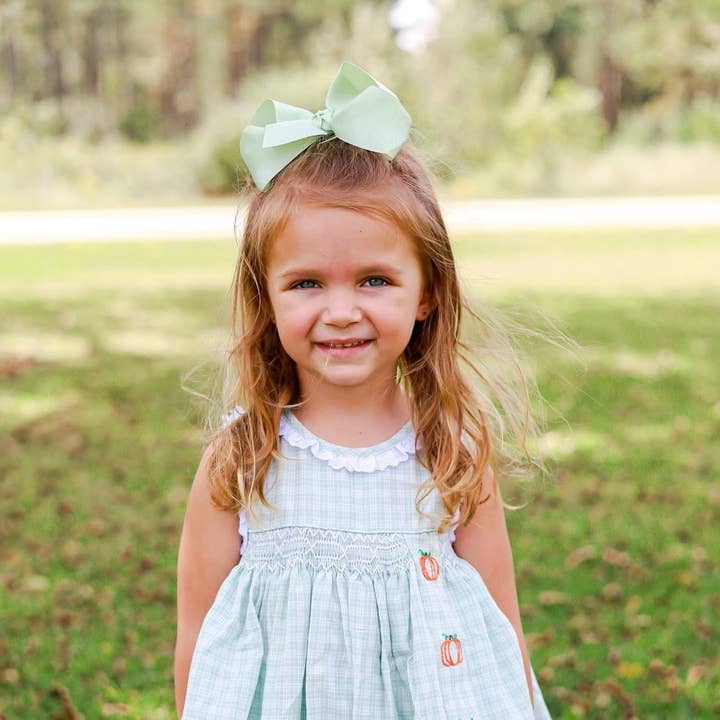 Sage Gingham Pumpkin Bubble Short Set for wholesale by Southern Taters