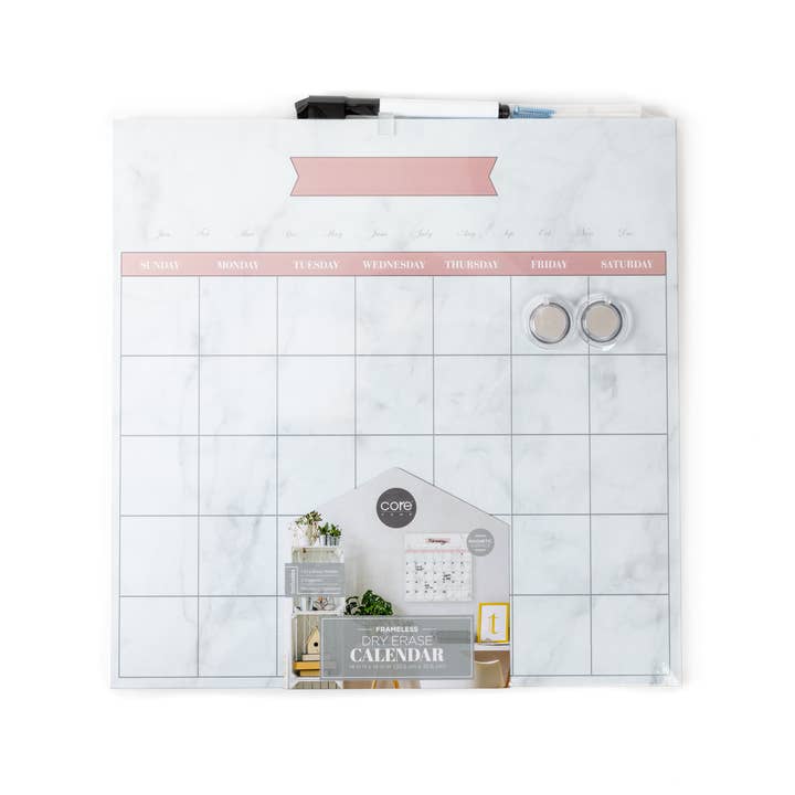 Core Home - Wholesale Calendar - CORE HOME 14" X 14" Frameless Magnetic Dry Erase Calendar