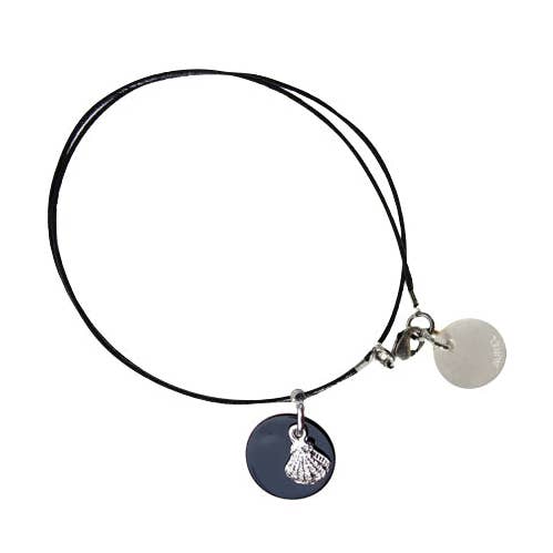 Pulseira com disco de madrepérola envernizado e concha de metal por atacado de Aurel Création