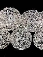 3 Inch Silver Wire Ball (Set of 8) for wholesale by BD CRAFTS HOME AND GARDEN INC