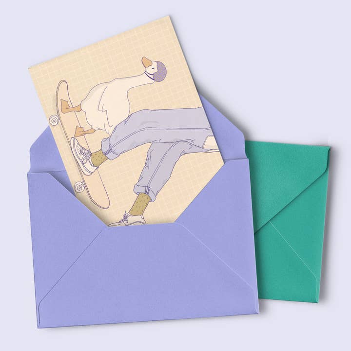 minttu illustrations - Wholesale Postcard - Postcard "skating around"1