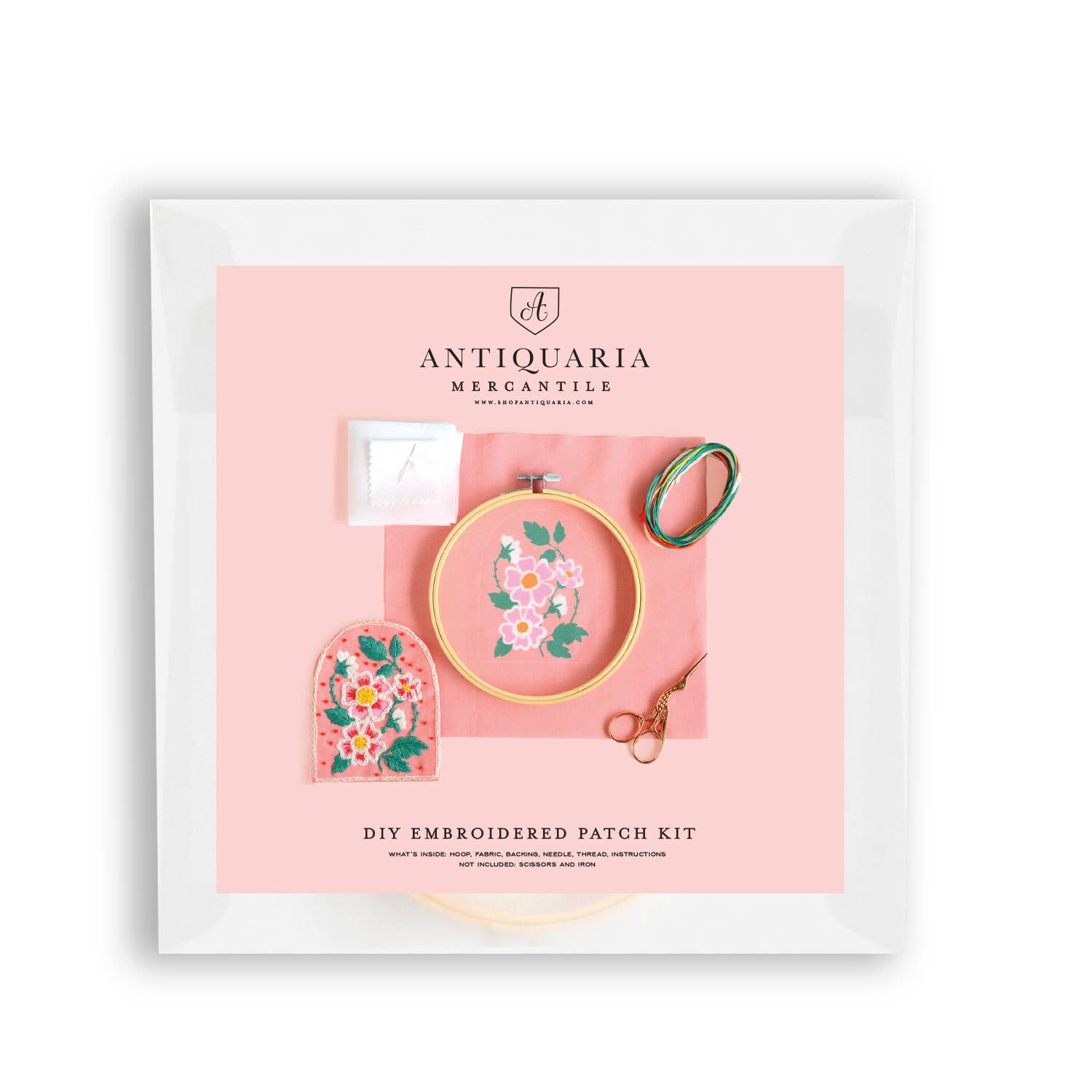 Antiquaria - Wholesale Embroidery/Cross Stitch Supplies - DIY Kit: Roses Embroidery Patch Kit1