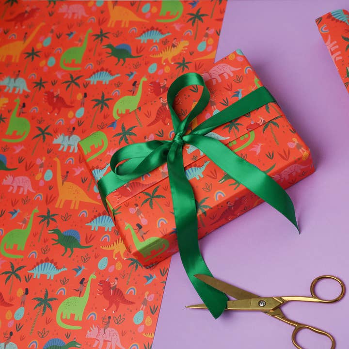 Dinosaur Wrapping Paper for wholesale by Mifkins