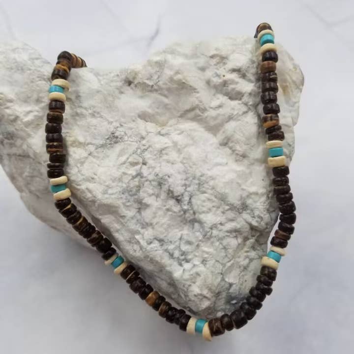 Turkis Coconut Beaded Beach Armbånd for engroshandel hos The Pretty Jewellery