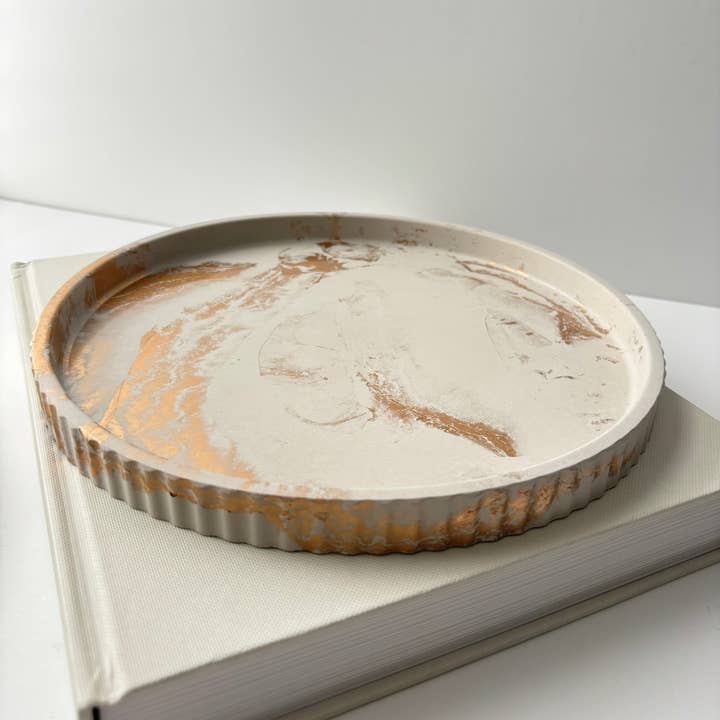 Fancy Concrete - Wholesale Decorative tray - Joma - Concrete Fluted Tray | Round Concrete Tray9