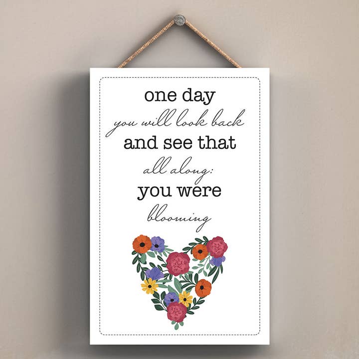 P1805 - One Day You'Ll Look Back Spring Meadow Themed Woode for wholesale by Vivid Squid Wholesale