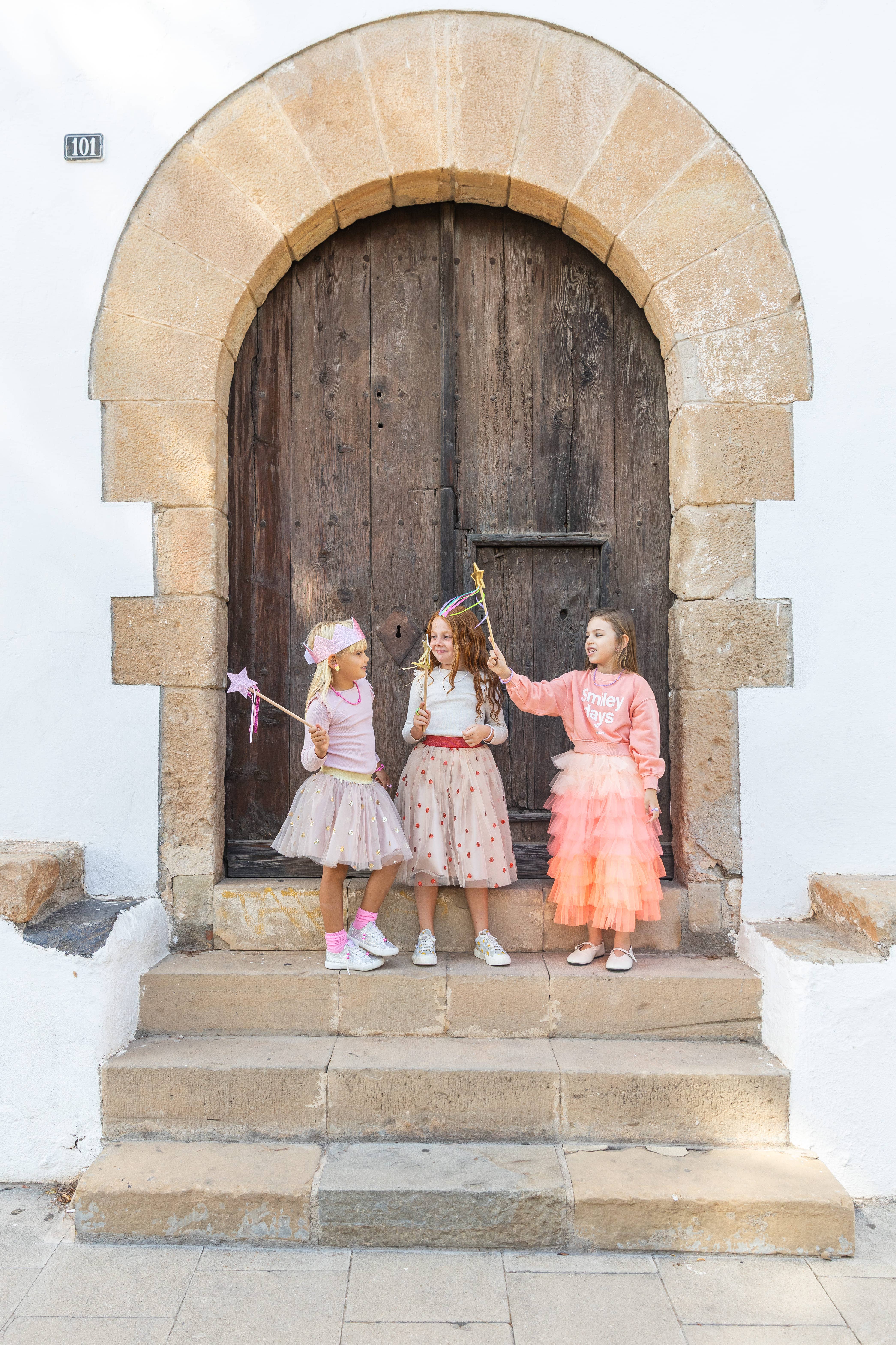 Ratatam! - Vente Jupe – enfant - Jupon Célestine long - Beige à coeur rouge 3