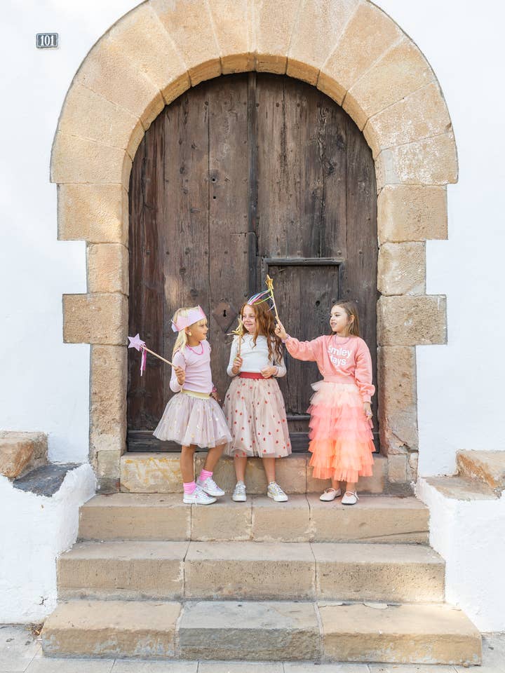 Ratatam! – wholesale Skirt – Kids – Célestine long petticoat - Beige with red heart3