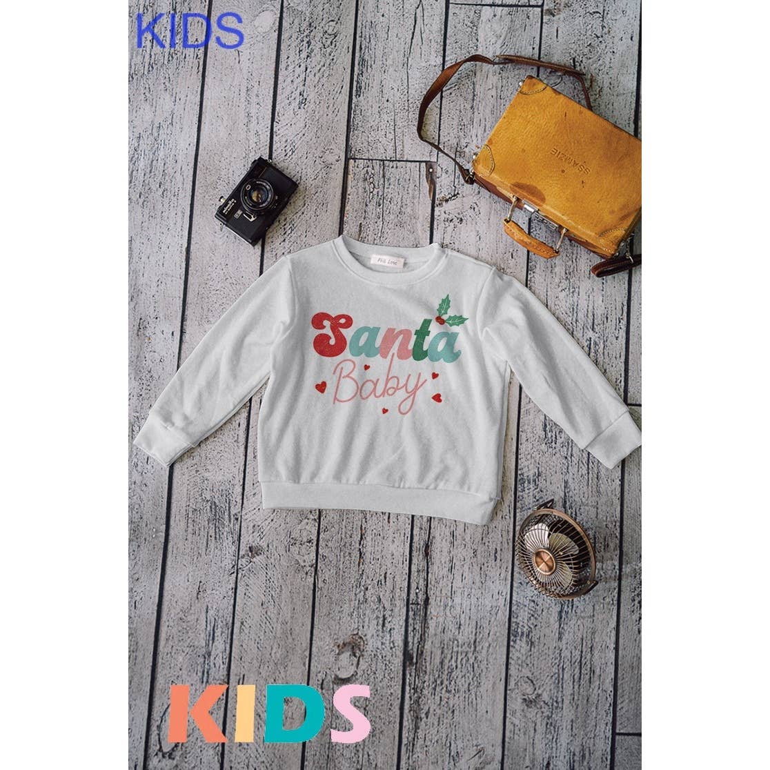 Phil Love - Wholesale Sweatshirt - Kids - Kids Santa baby print Soft Sweatshirt5