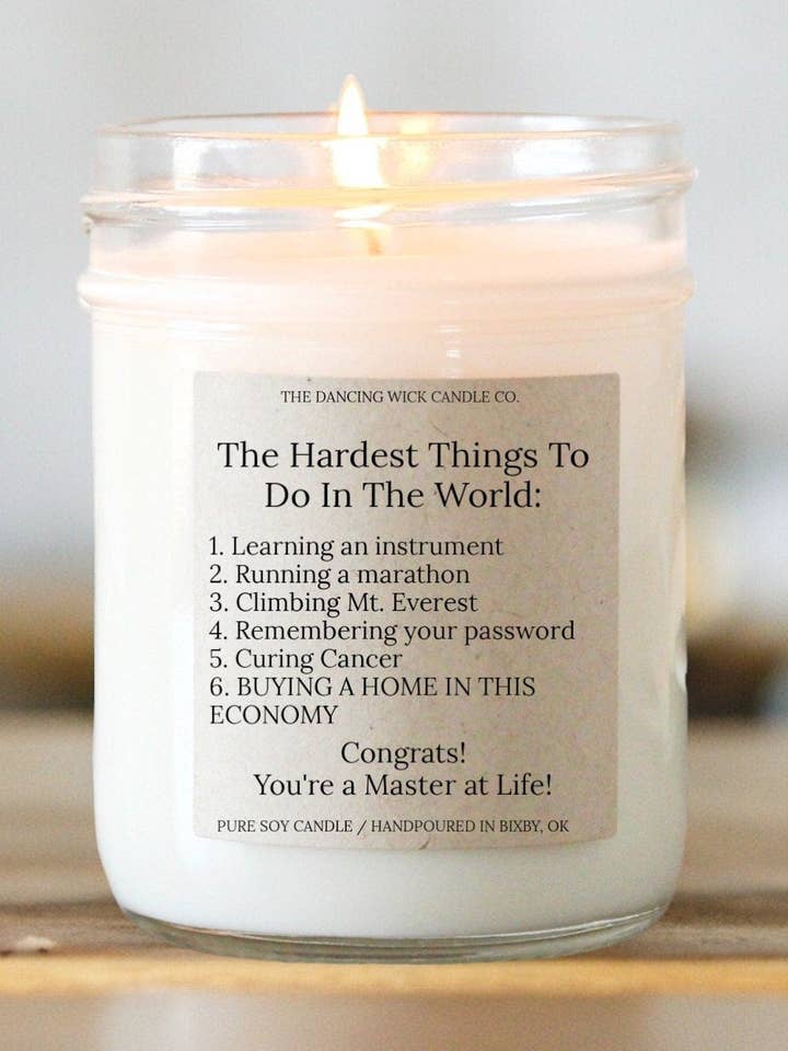 Funny Housewarming Gift Candle / Warm Wishes Soy Candle for wholesale by THE DANCING WICK CANDLES