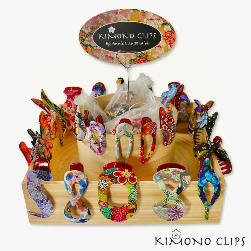 Kimono Clips - Wholesale Hair Clip - Women's - Rotating Bamboo Display1
