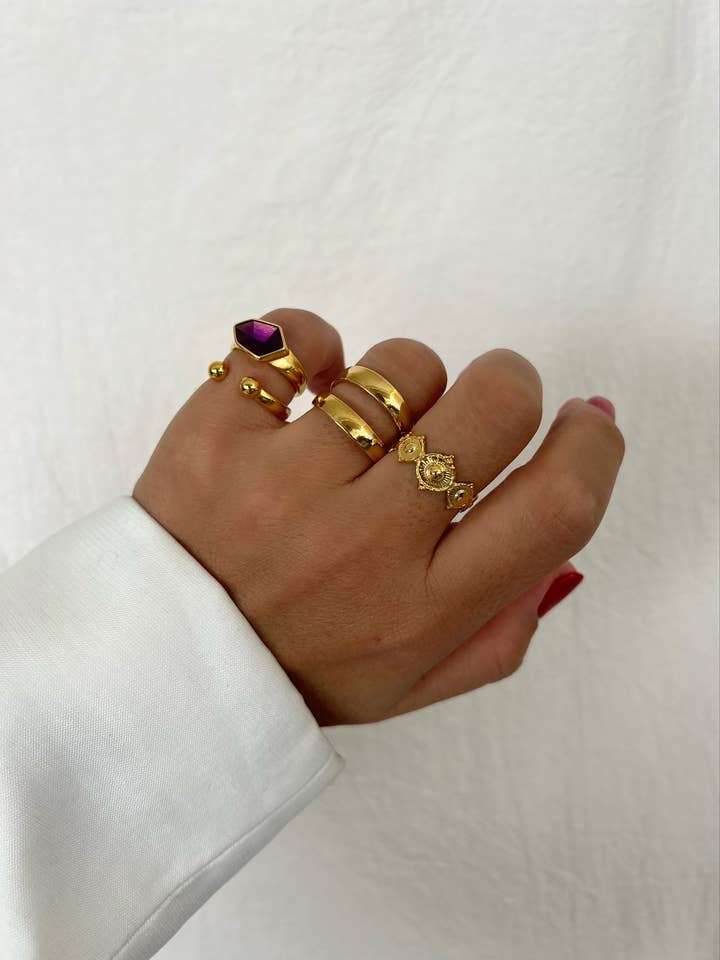 Stackable Gold Rings, Women Rings, Gold Band RIngs, Gold Sta for wholesale by Christina Christi