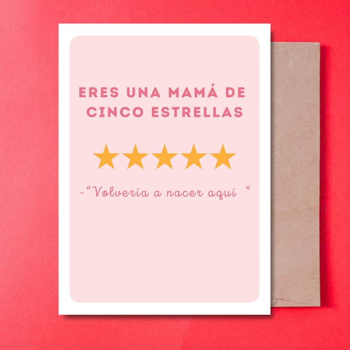 Mamá cinco estrellas card with envelope. for wholesale by Gaec Studio