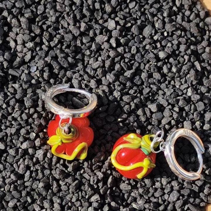 Pumpkin Earrings: Hand-Made Glass Jewelry for wholesale by RISATO
