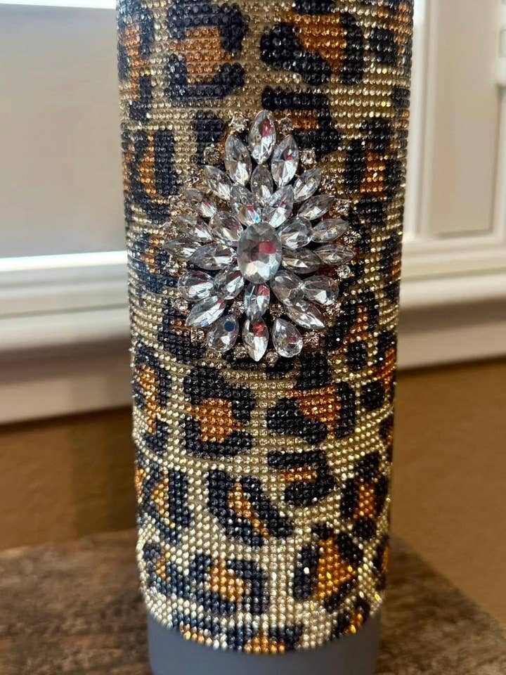 Rhinestone Sip and Sound Bluetooth Speaker Tumbler for wholesale by Blingy Sips