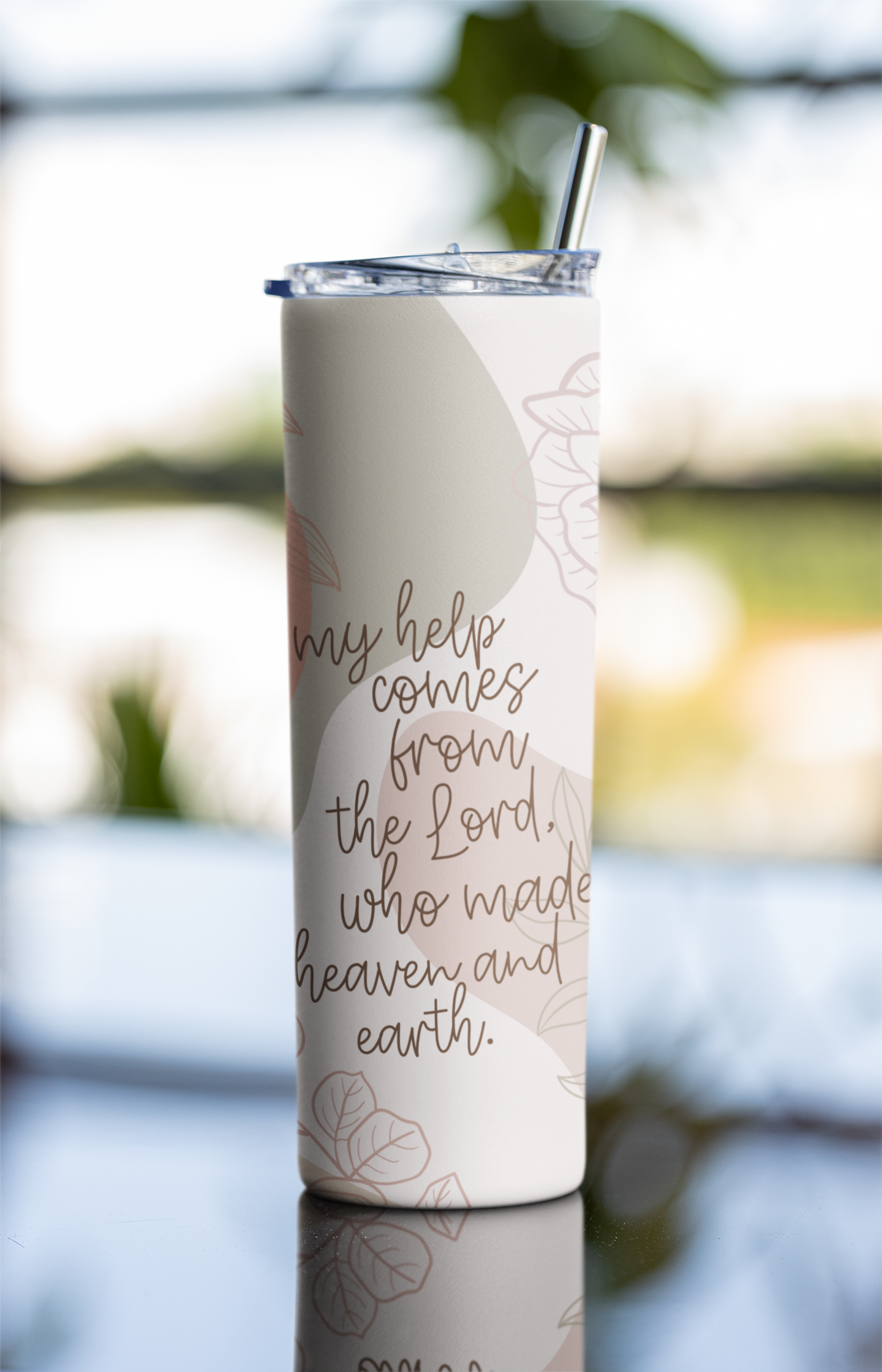 Faith & Life Christian Brands - Wholesale Insulated Mug/Tumbler - My Help Comes from the Lord Stainless Steel Skinny Tumbler B5