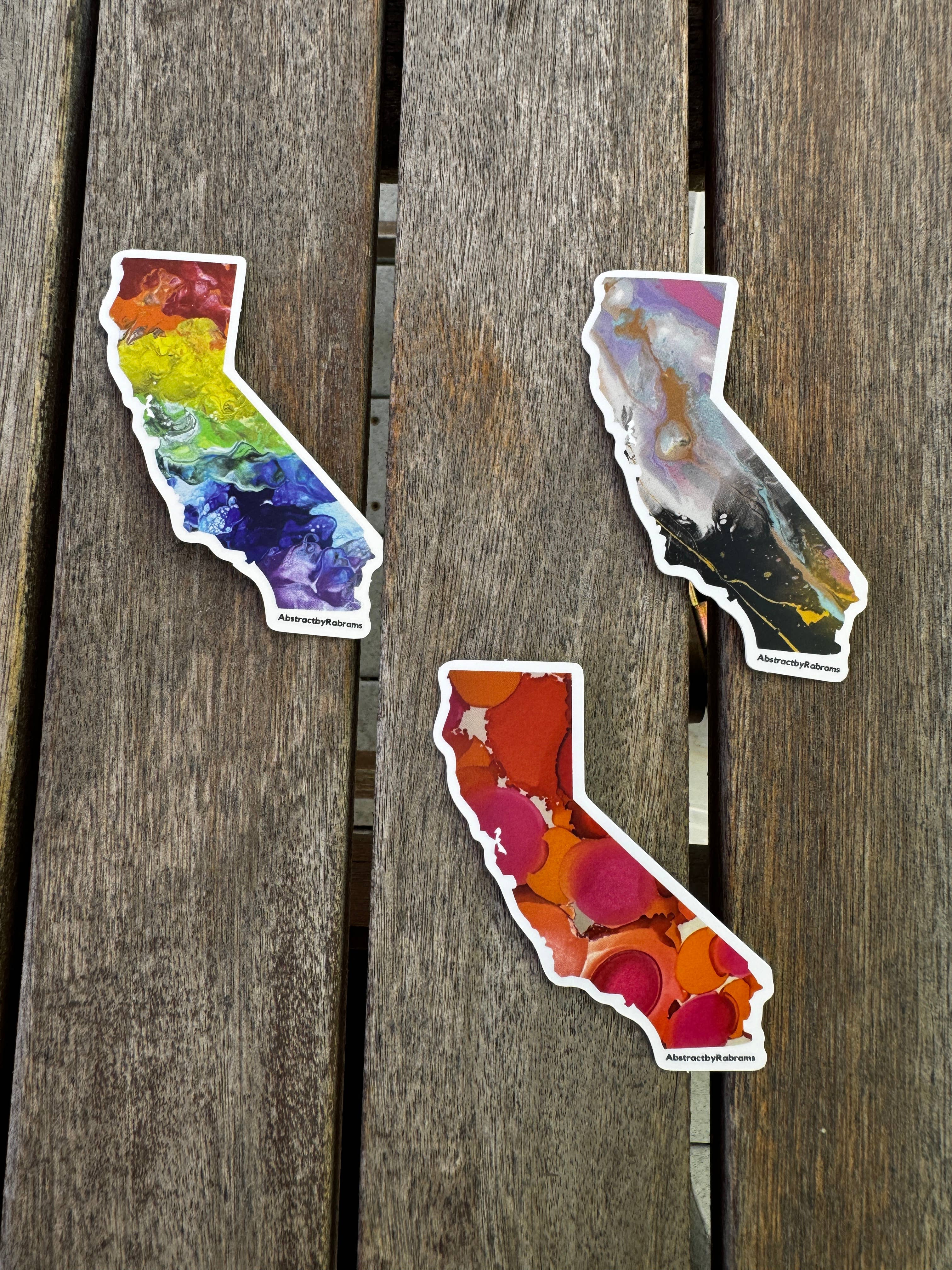 AbstractbyRabrams - Wholesale Sticker - California State Sticker LGBTQ Rainbow Lesbian Trans Pride4