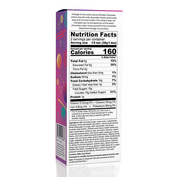 Showcase - Wholesale Chocolate Bar - Dubai Chocolate Bar Limited Edition KPop Soda Pop Flavor by Oasis Treasures (75g)1