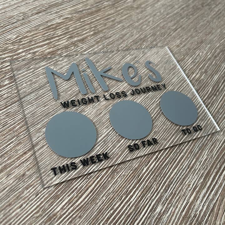 Personalised Name 10x15cm Magnetic Clear Acrylic Whiteboard Weight Loss Journey Sign Plaque & Drywipe Pen for wholesale by WinsterCreations™