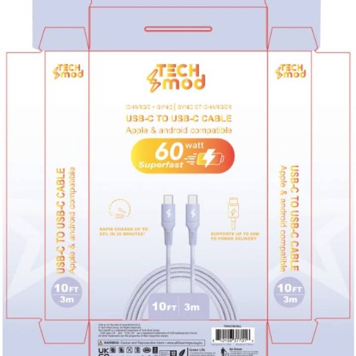 USB-C Braided Cable – 6ft & 10ft for wholesale by LAX Gadgets