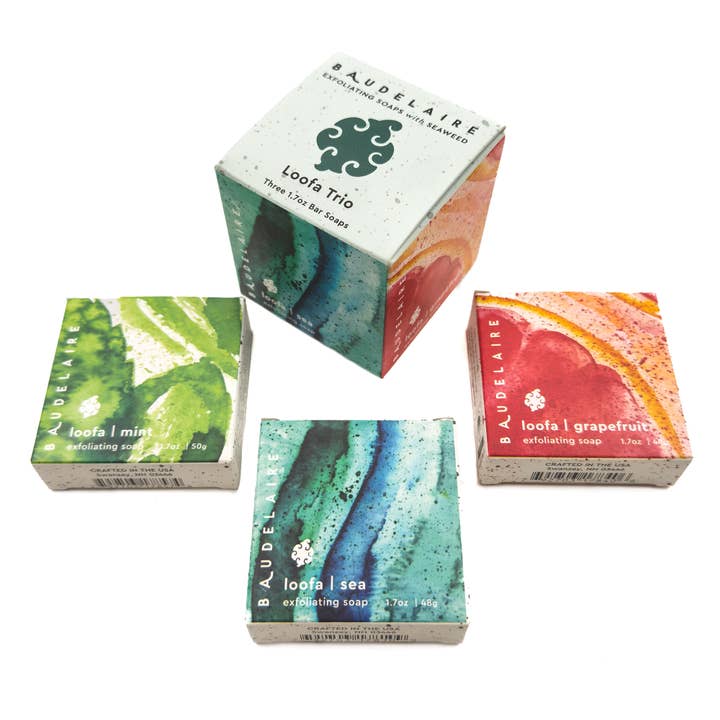 Gift Soap Loofa Sampler 1.7oz (3 fragrances) for wholesale by Baudelaire