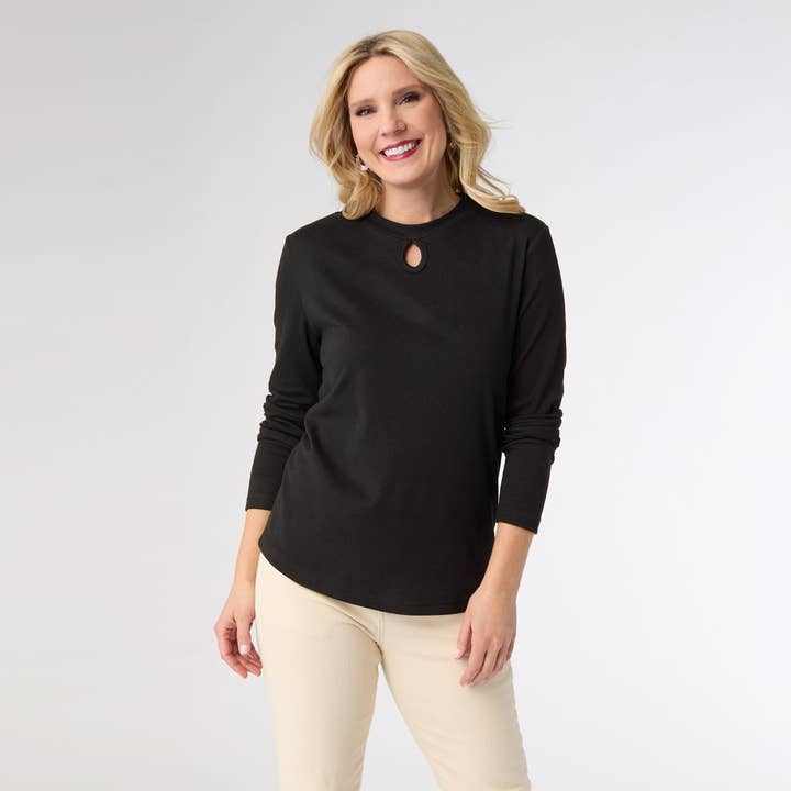 Alexis Super Soft Keyhole Neck Top for wholesale by COCO + CARMEN