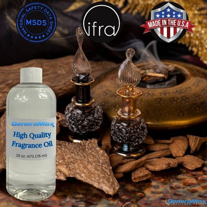 General Wax - Candle Making Supplies - Wholesale Fragrance Oil - 16oz. Teak and Oudwood - Candle Fragrance Oil