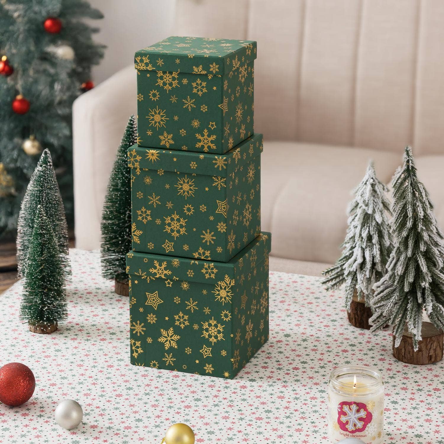 Soul & Lane - Wholesale Gift Box - Green Square Christmas Gift Boxes with Lids4