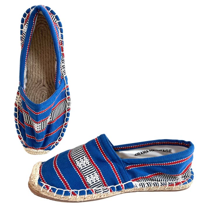 Krama Heritage - Wholesale Sandals - Women's - Ratanakiri Royal Blue Espadrilles