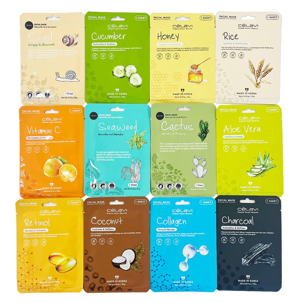 My Wholesale Fashion – Engroshandel Ansigtsmaske – [CÉLAVI] Essens Ansigtsmaske Assorteret1