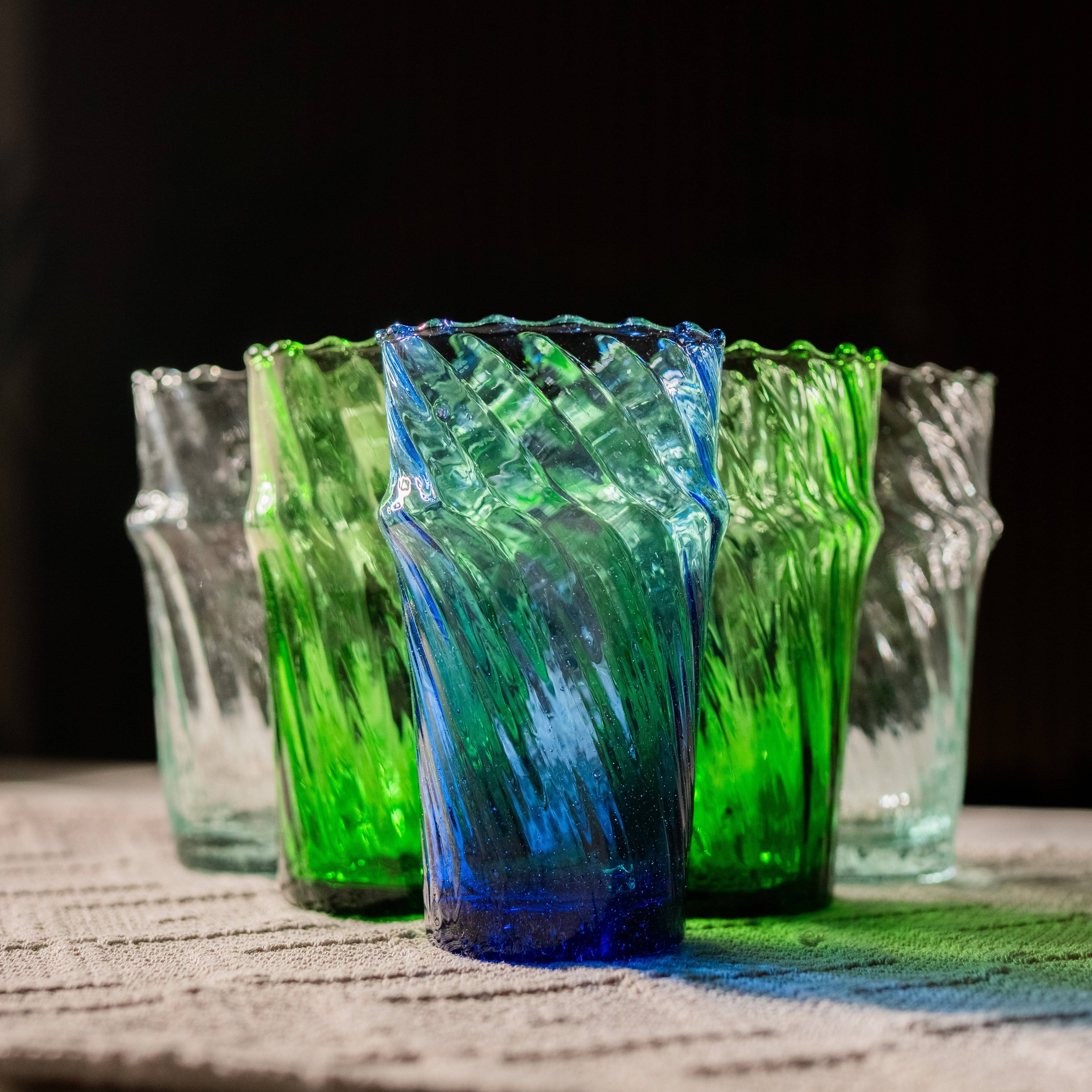 Jarapa - Wholesale Vase - Moroccan Handmade Recycled Glass Twist Vase 1 Litre2