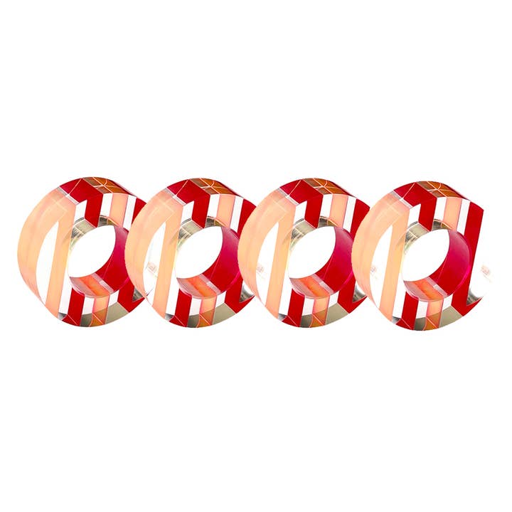 Striped Napkin Rings - Set of 4 in Circle Shape for wholesale by Canetti Design Group Inc.