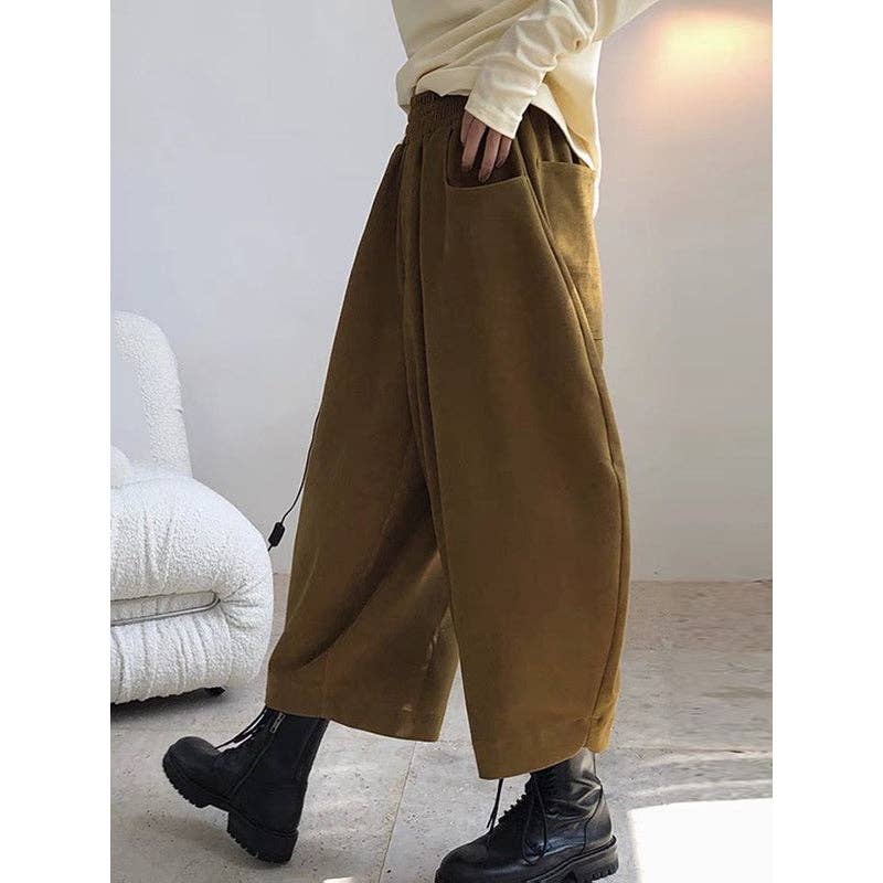 Sheer Trend - Wholesale Pants - Women's - Harem Pants Wide Leg Elasticity Solid Color Split-Joint Pants Trousers10