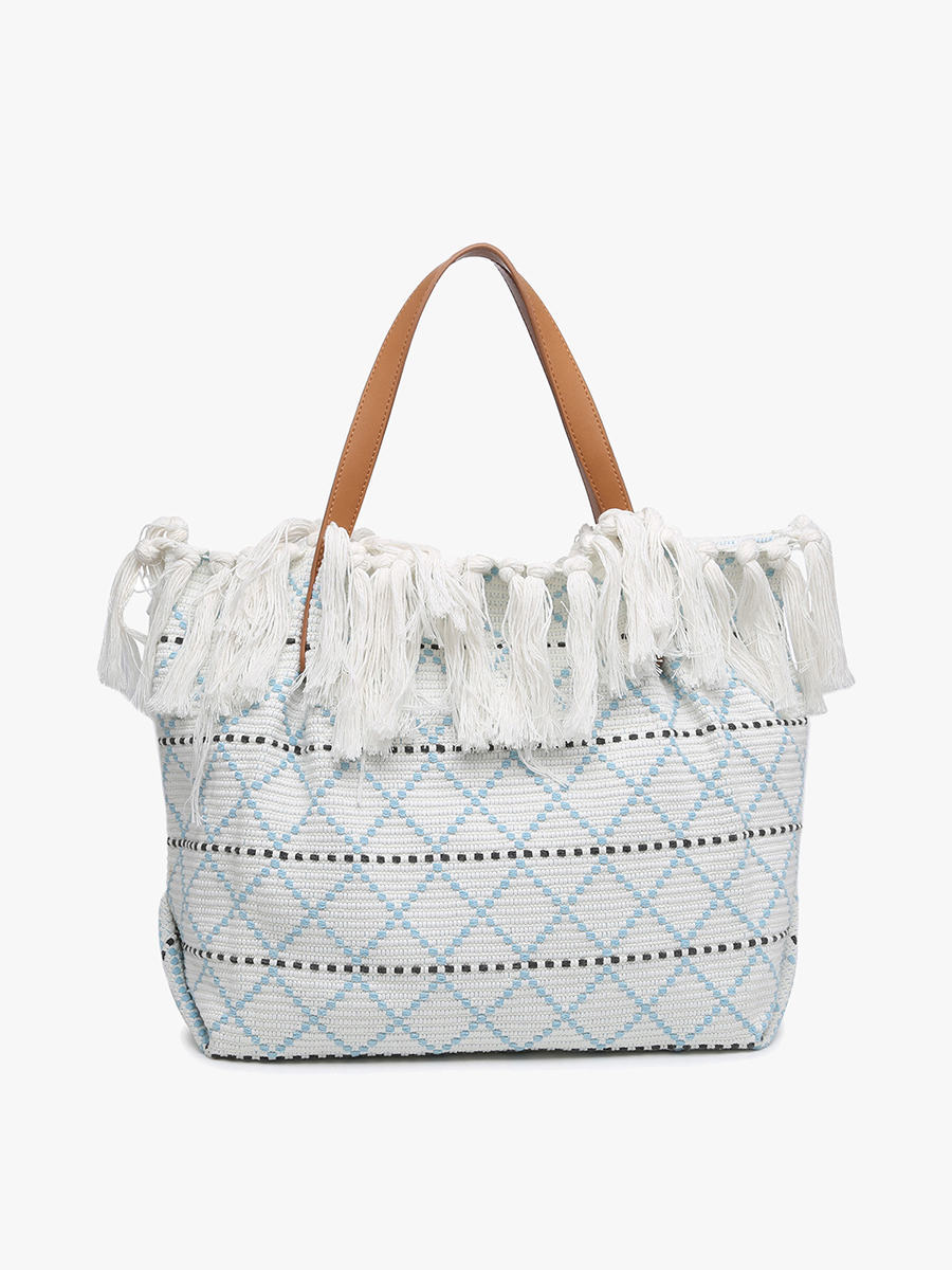 Jen & Co. - Wholesale Tote Bag - Women's - M2091 Madison Handwoven Fringe Tote15