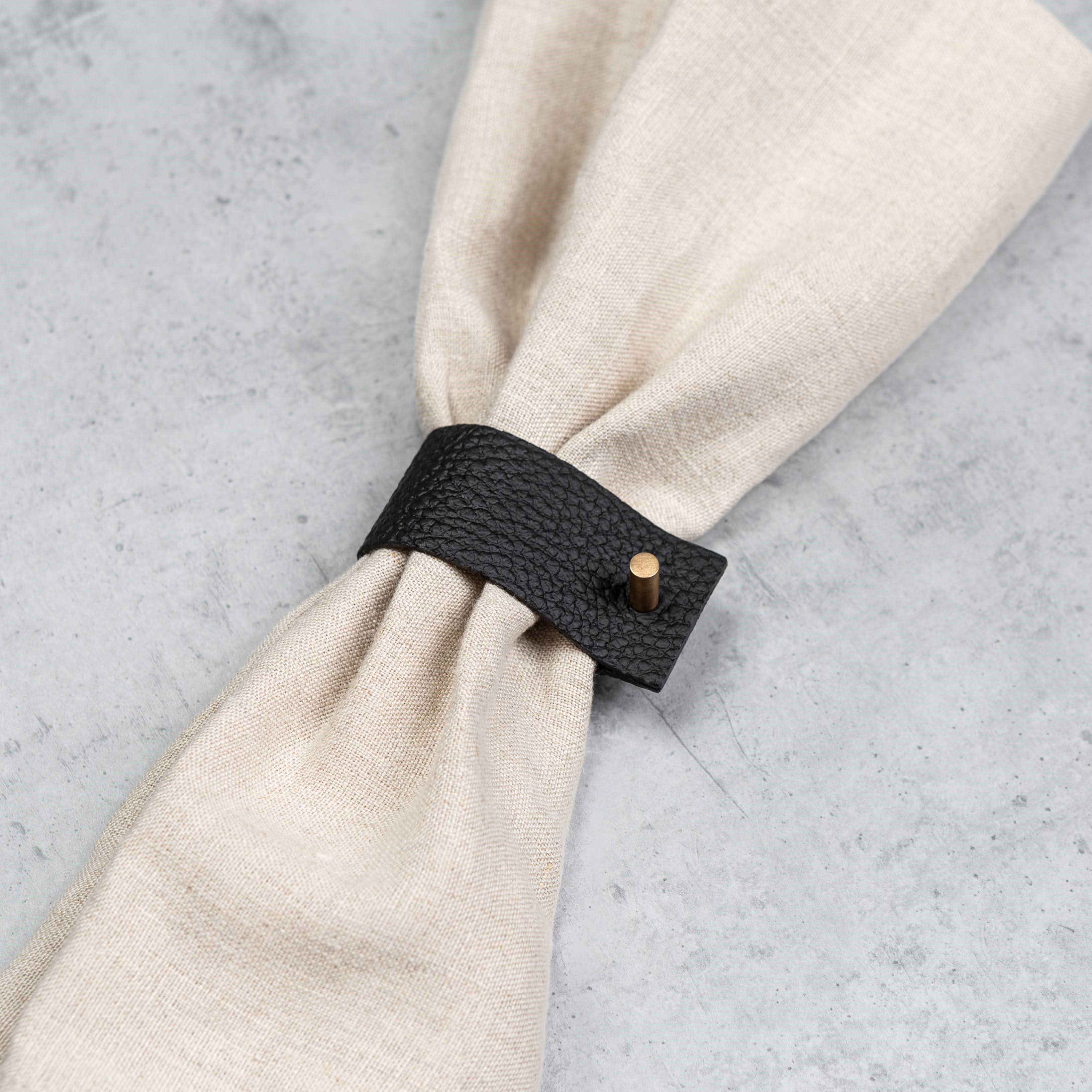NAMUOS - Wholesale Napkin Ring - Napkin Rings, Black, 100 % leather3