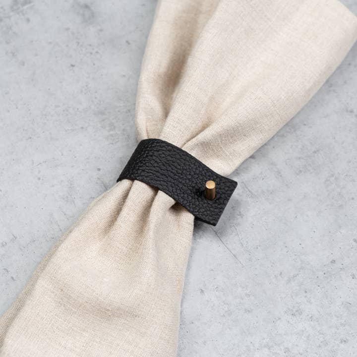 NAMUOS - Wholesale Napkin Ring - Napkin Rings, Black, 100 % leather3