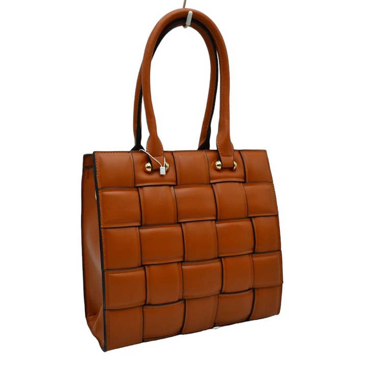 Faux Leather Top Handle Cassette Tote Bag for wholesale by Shopping2help