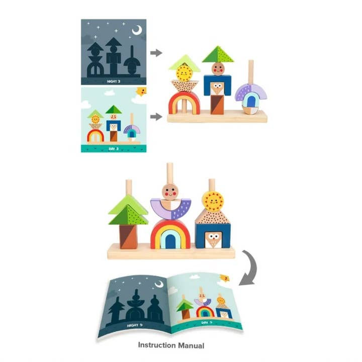 Wooden Shadow Stacking Game for Kids for wholesale by tokiplay