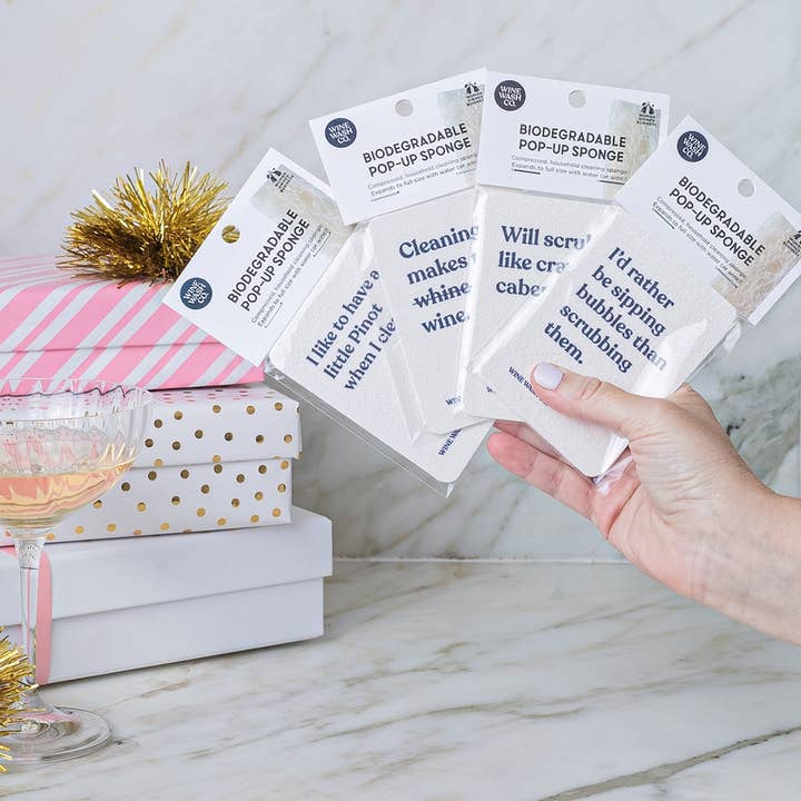 Wine Wash Co. - Wholesale Cleaning Sponge - Biodegradable Pop-Up Sponge - Mix Case10
