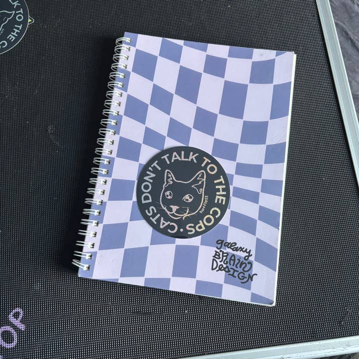 Galaxy Brain Design - Wholesale Sticker - Cats Don't Talk to Cops Glitter Sticker1