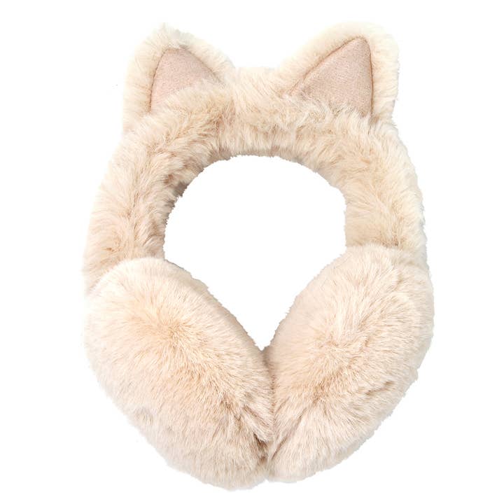 Fashion City – wholesale Earwarmers / ear muffs – women's – Solid Faux Fur Earmuffs with Cat Ears