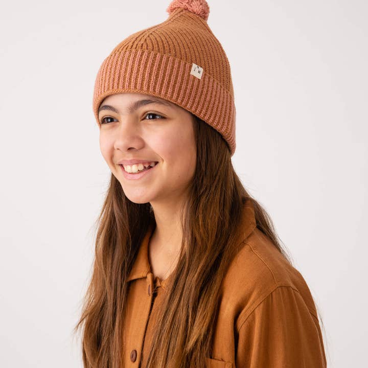 Pom Pom Beanie ochre for wholesale by Matona