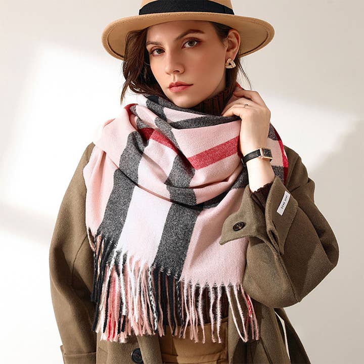 Sweet Stripe Winter Scarf – Soft Mid-Length Wrap_CWASC0206 for wholesale by ACCITY